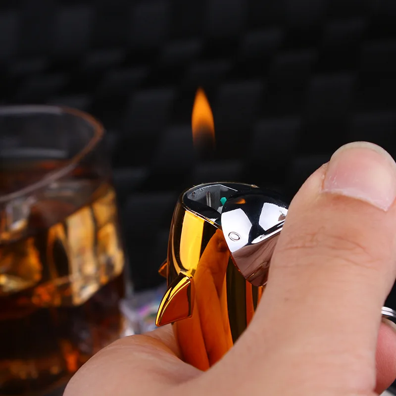 Одиночное пламя турбины газовая зажигалка модная Зажигалка гаджет Мужская