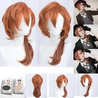 morematch high quality anime bungo stray dogs chuya nakahara chuuya cosplay wig heat resistant synthetic hair wigs wig cap