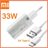 xiaomi redmi note 9 pro 33w original eu turbo fast charger adapter 3a type c cable for redmi note 8 9 pro 10 pro max k30 pro 10t