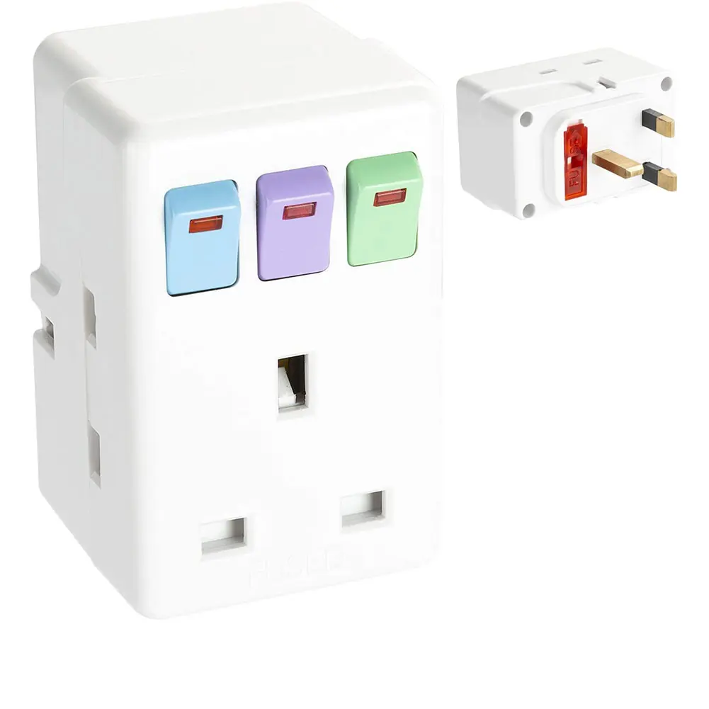 

UK Plug Adapter One Out Of Three Extension Plugs With Switches Circuit Protected Enchufe Pared Blitzwolf Usb Switches Circuit