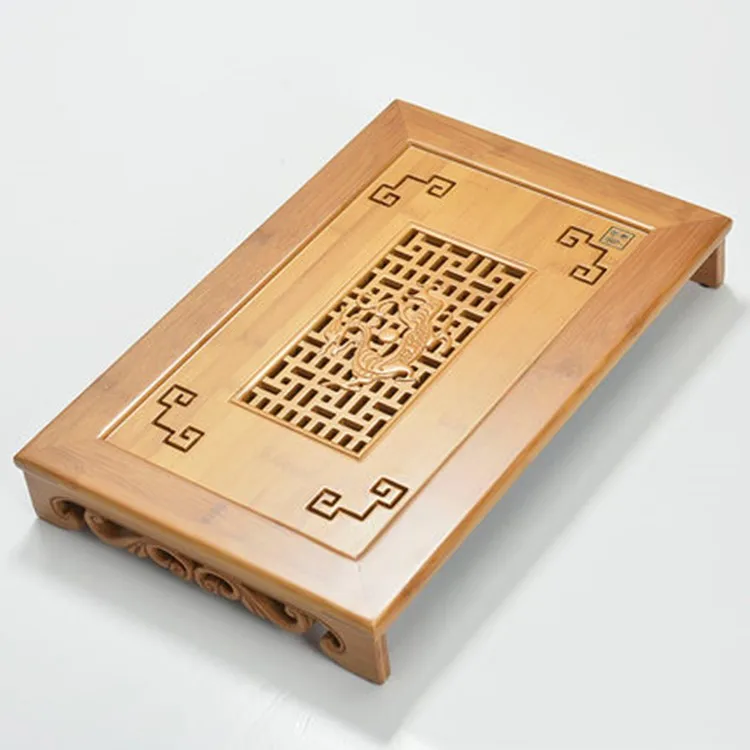 Роскошный Деревянный Поднос из бамбука с рисунком дракона чайный сервиз