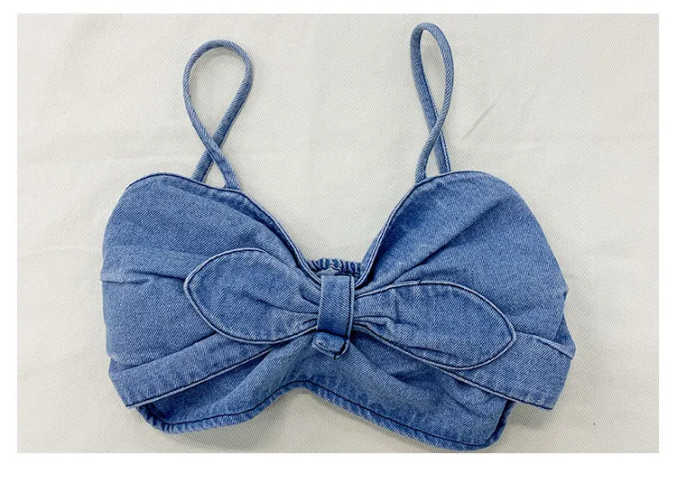 

2021 children summer new cotton dress baby girl denim sling Tube top dress kids short sleeve dress 4-14 years wz112