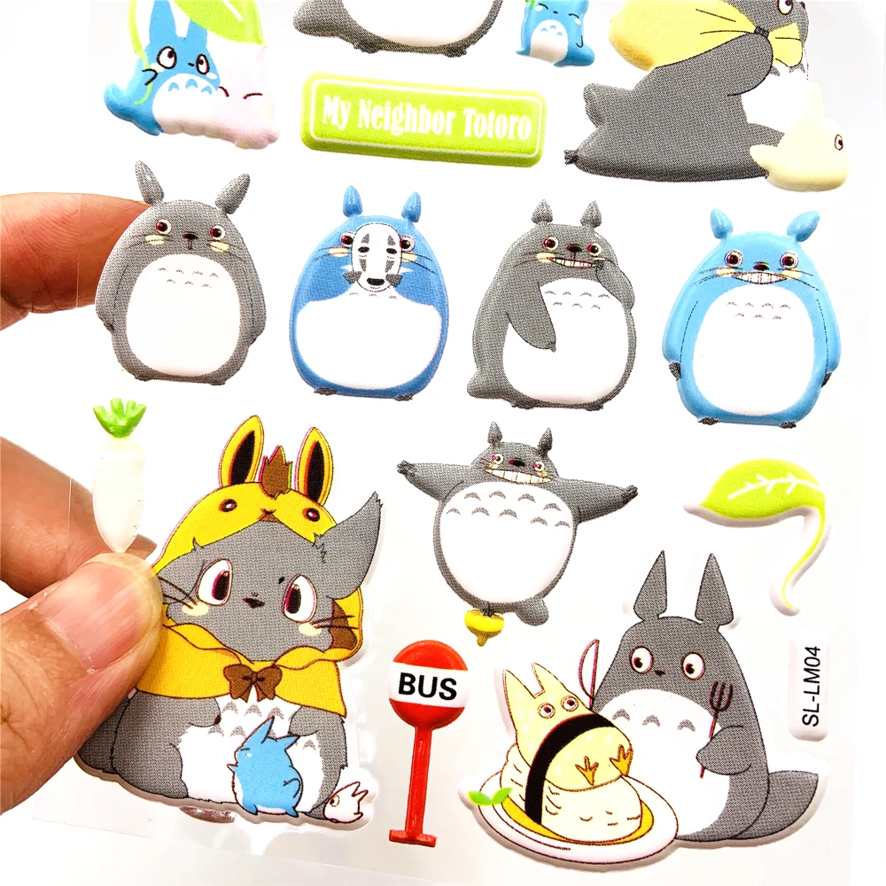 3D пышные светящиеся наклейки мультяшный Кот Тоторо водонепроницаемые игрушки