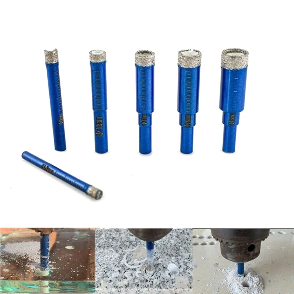 

For Porcelain Drill Bit Granite Holesaw Marble 6-16mm 65mm Blue+Silver