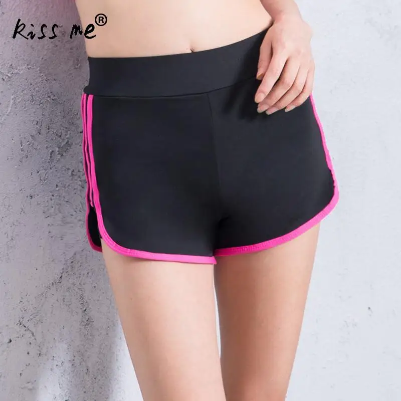 Однотонные женские спортивные шорты беговой костюм женский эластичный пояс