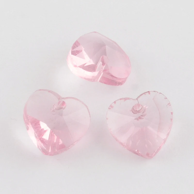 Pink 100 шт./лот смешанные Цвет Стекло граненый белый снег белый нижнее белье Grystal Подвески Кулоны из нержавеющей стали для Цепочки и ожерелья Свадебный декор 10x10x5 мм(0,3" x 0,39" x 0,1" - Окраска металла: Pink