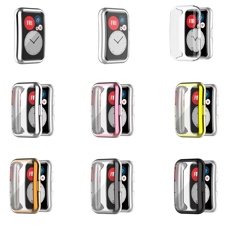 

Protective Case TPU Case For -HUAWEI Watch Fit Strap Band Full Coverage Film C5AB