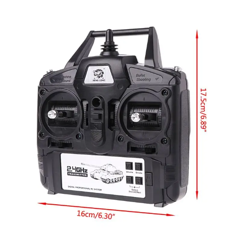 

2.4GHz 5.3 Version 1/16 Controller Transmitter Remote Control Set for Heng Long RC Tank DIY Racing Toy Kit