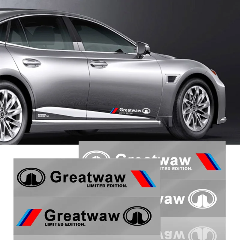

2pcs Car Fashion Vinyl Racing Sports Wrap Sticker Decal for Great Wall H5 H3 Safe M4 Wingle 5 Deer Voleex C30 Et Car Accessories