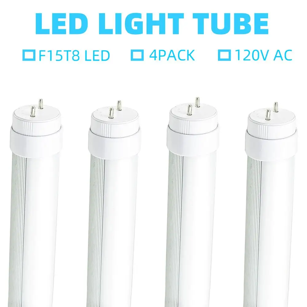 

4 Pack 45cm Led Lamp G13 7W 120V 2835 Chip LED Light Tube 5500K Daylight White 450mm Light Bulb Frosted Cover Rotatable Caps