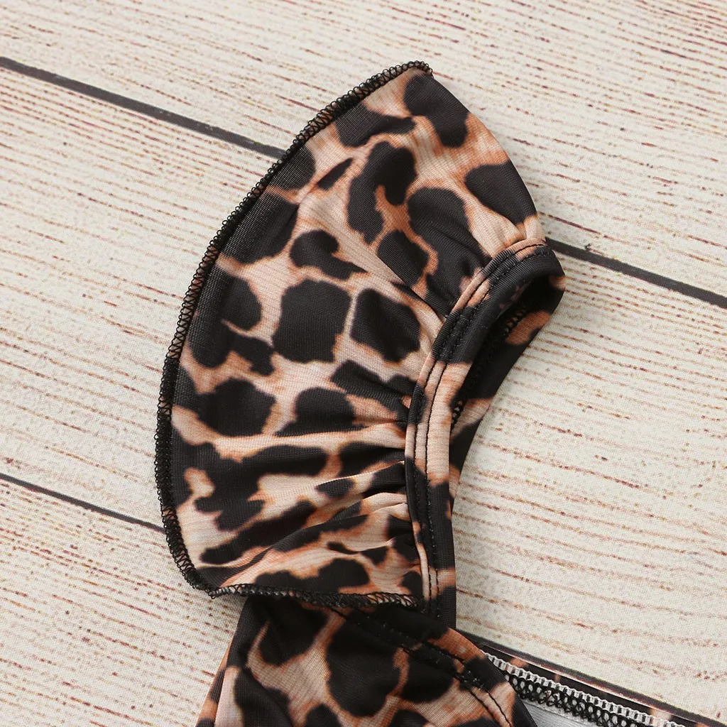 

Child Kids Baby Swimwear Kids Girls Bow Ruffle Leopard Print Bikini Straps Summer Swimsuit Beach Shorts Swim Set