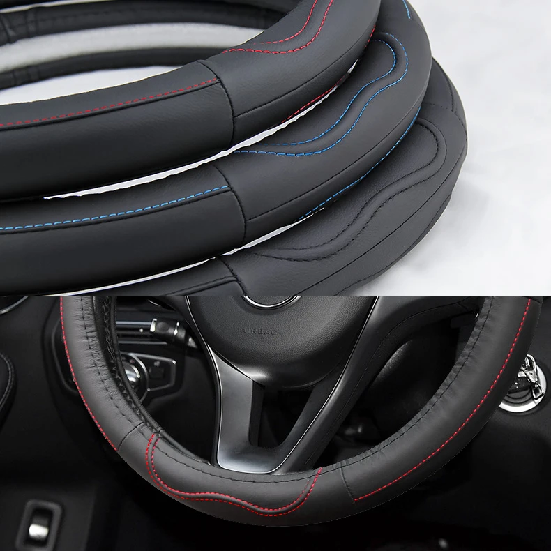 

Steering Wheel Cover Anti-Slip Leather 38cm Cover for Universal Car Truck SUV