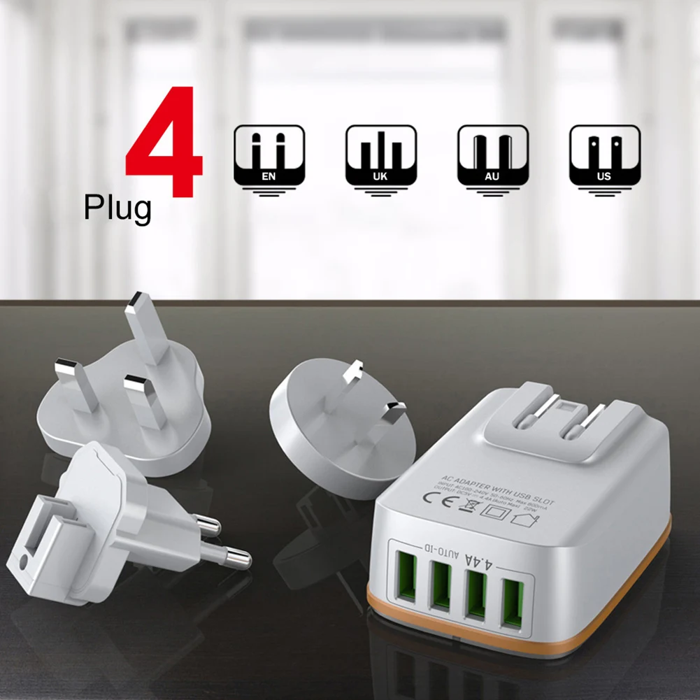 Новое поступление LDNIO A4404 портативный домашний дорожный 4 usb порта 4.4A настенное зарядное устройство адаптер питания