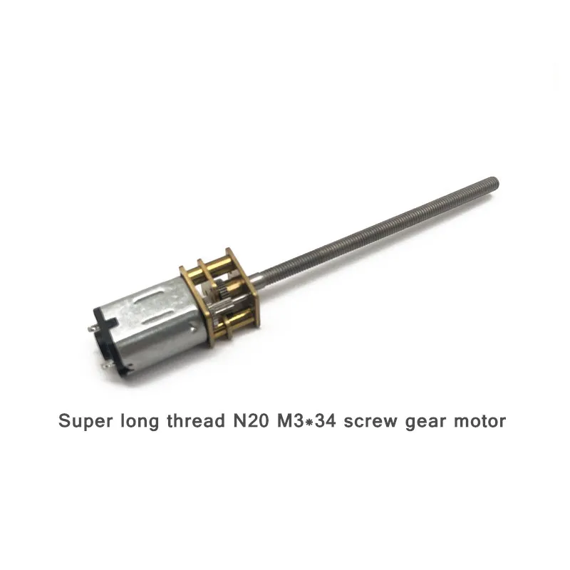 

Long shaft Screw Thread N20 DC Motor M3 34mm Geared DIY Equipment parts