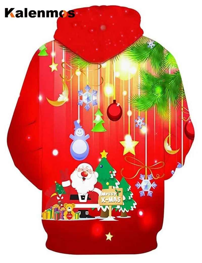 Унисекс Рождественские толстовки для женщин и мужчин с рисунком Санта Клауса
