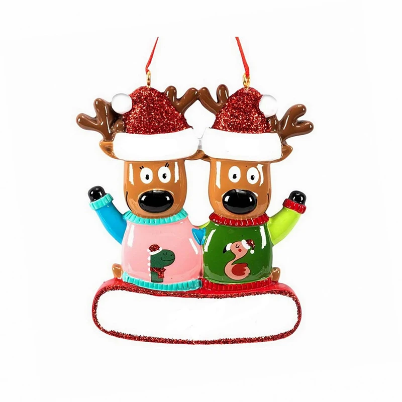 

2022 Christmas Fawn Listing Pendant Ornaments Holiday Decoration Pendant Resin Crafts Mini Christmas Tree Hanging Pendant