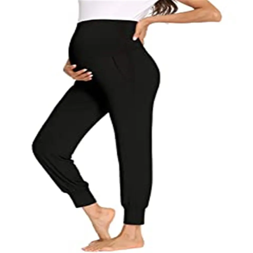 

Fashion Maternity Pants Solid Color Hip Leggings Trousers Lift Elastic Belly Protection Comfortable Soft Pregnant Women Clothes