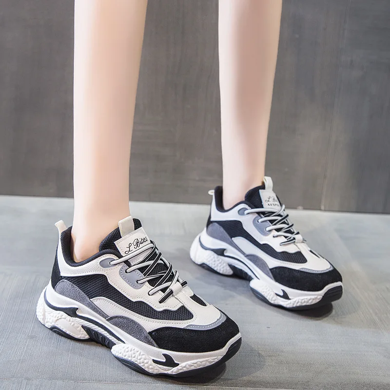 

2021 Women's Shoes Autumn New Versatile Height Increasing Thick Bottom Shoes Casual Sneakers
