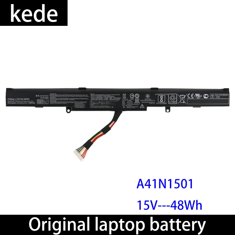 Оригинальный аккумулятор Kede A41N1501 для ноутбука ASUS K450J K450V X751L X751 VM590Z VM580D 15 в 48