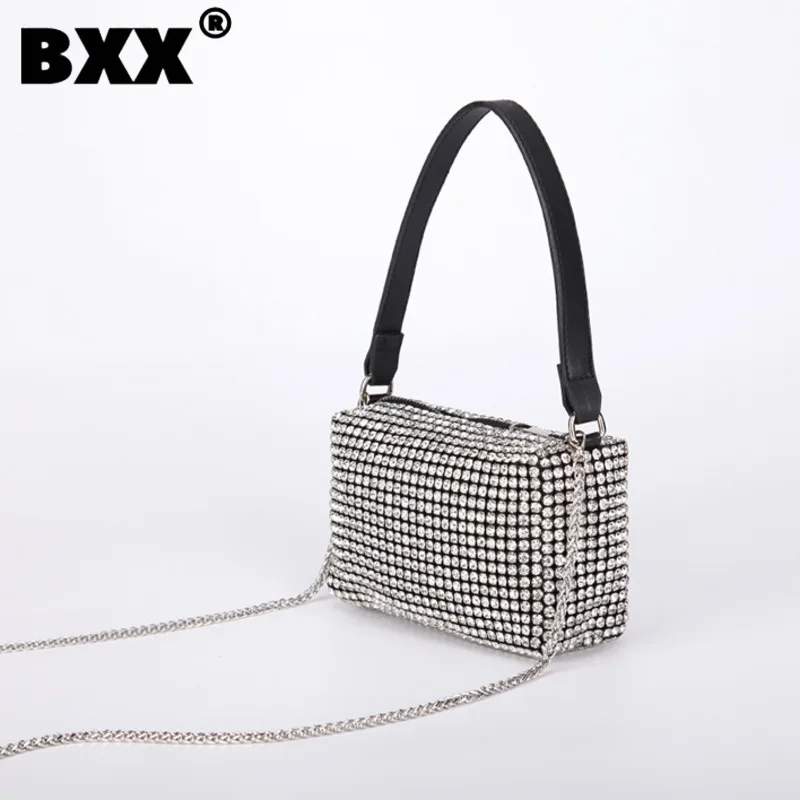 

[BXX] Женская Новая брендовая роскошная дизайнерская сумка с бриллиантами из искусственной кожи, универсальная сумка через плечо, модная 2021 ...