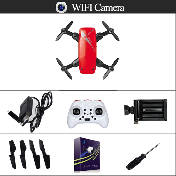 red wifi camera box S9 S9HW мини селфи Карманный Дрон Квадрокоптер с HD камерой живое видео Безголовый режим с RC игрушки для детей в качестве рождественского подарка - Цвет: red wifi camera box