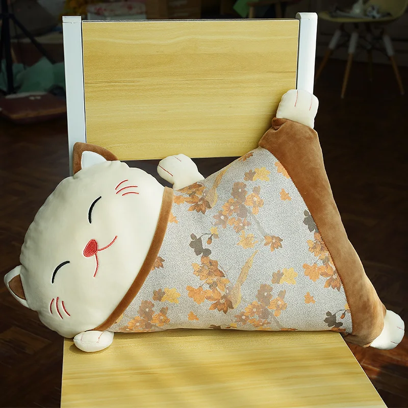 

New Japanese Style Lucky Cat Plush Toy Pillow Cute and Soft Toy Doll Office Cushion for Children's Girlfriend Birthday Gift