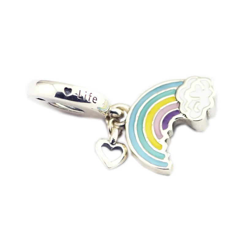 Модное ювелирное изделие Rainbow of Love Charm из стерлингового серебра для женщин подходит для оригинальных браслетов 925.