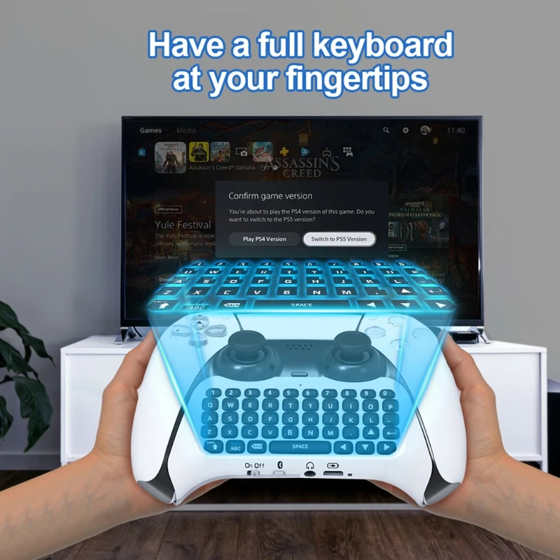 

3.5mm Wireless Gamepad Keyboard Controller Chat Pad for PS5 Dual sence Built in Speaker Gamepad Keyboard