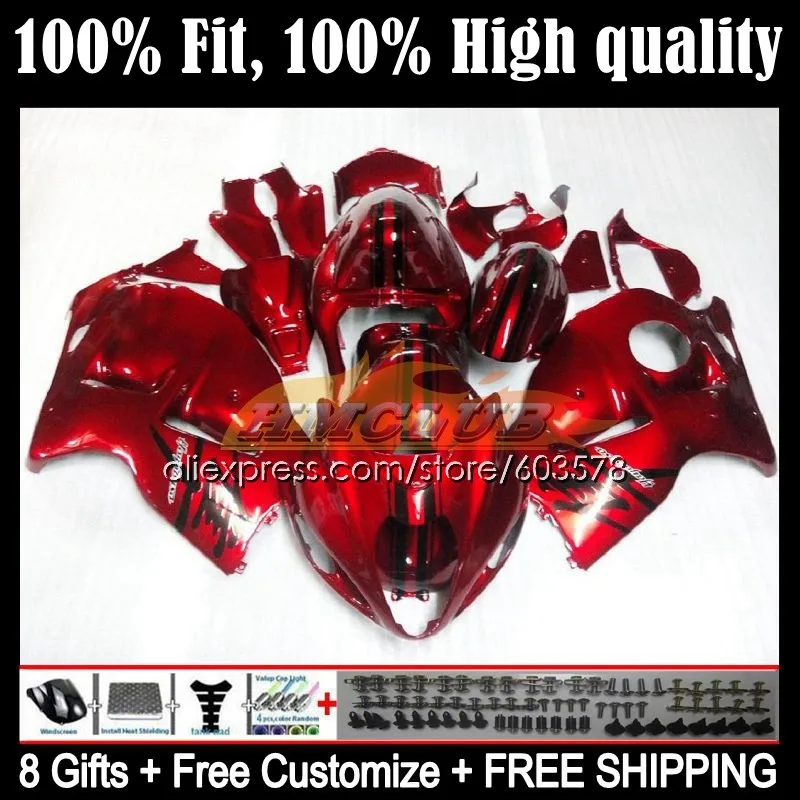 

Injection For SUZUKI Hayabusa GSXR1300 96 97 98 99 00 01 20CL.21 GSXR 1300 CC 2002 2003 2004 2005 2006 2007 Fairing Candy red