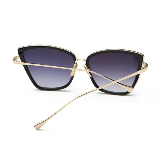 Женские солнцезащитные очки кошачий глаз большие винтажные зеркальные в стиле