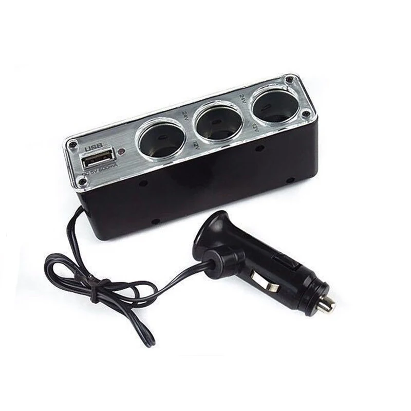1 5A USB Автомобильное зарядное устройство + 3 гнезда прикуривателя быстрое