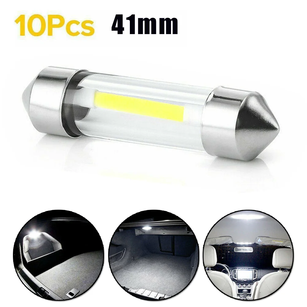 

10pcs LED 1.5W Durable Car COB C5W Interior Glass Lens Festoon Dome Reading Light