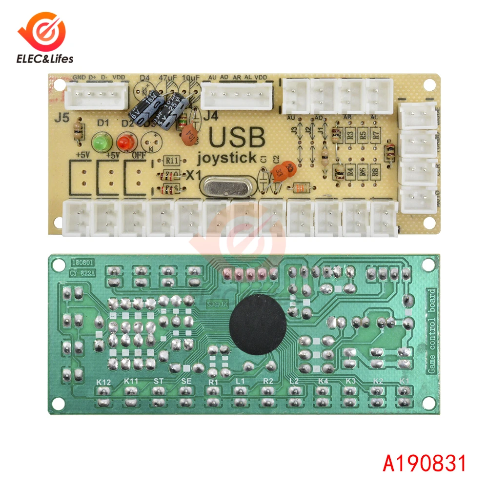 DIY аркадный USB энкодер с нулевой задержкой джойстик для аркадного кулера печатная