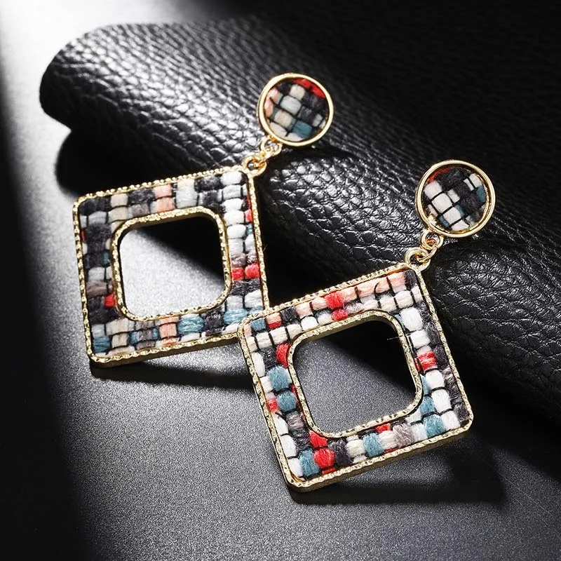 Индивидуальные геометрические серьги для женщин подарки ретро массивные