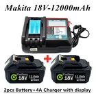 Аккумуляторная батарея BL1860, 18 в, 12000 мАч, литий-ионная батарея для Makita 18 в, аккумулятор BL1840, BL1850, BL1830, BL1860B, LXT 400 + зарядное устройство