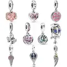 Браслет из серебра 925 пробы, с подвеской в виде сердца