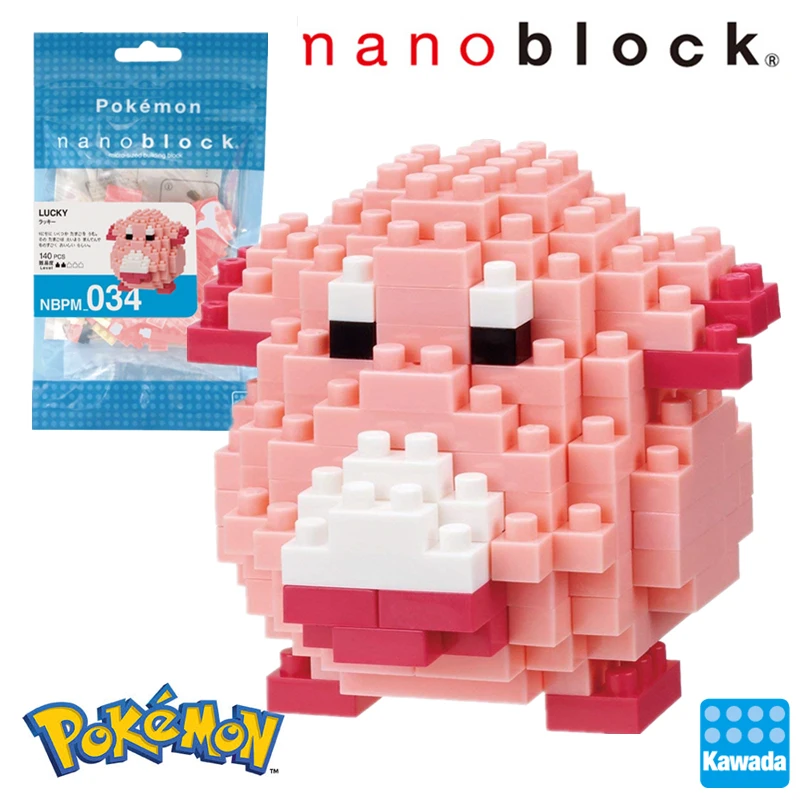 NanoBlock Nbpm 034 Карманный Monstre Lucky 140 шт. строительные блоки аниме мультфильм алмаз мини