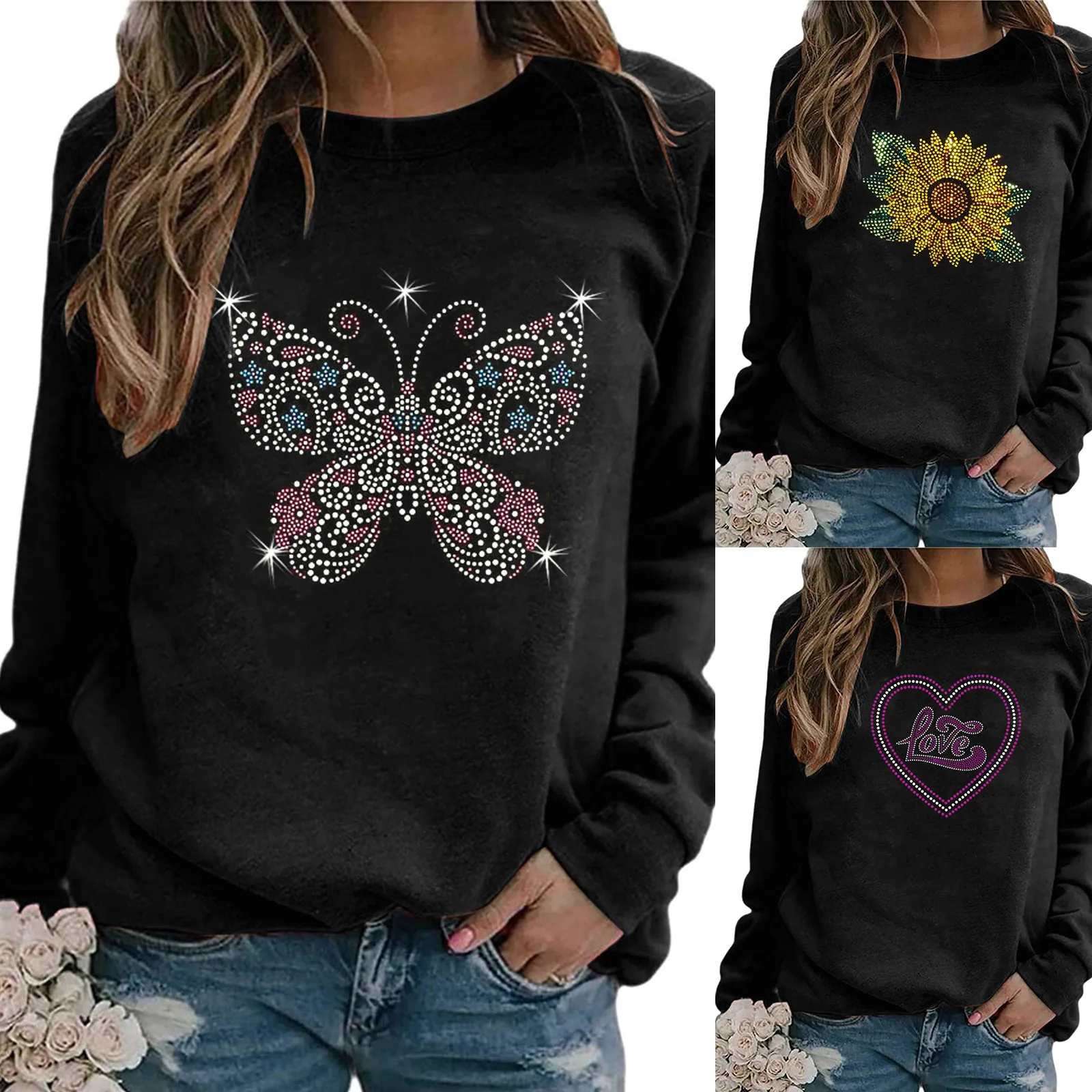 Кроп-топ женский с длинным рукавом модная повседневная футболка круглым вырезом