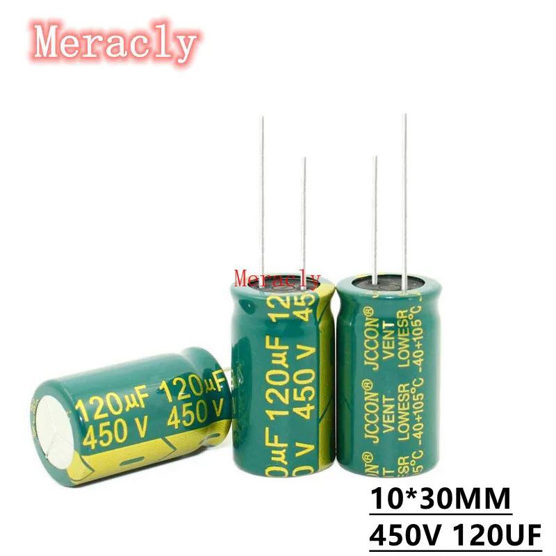 

5PCS 450V 120UF Aluminum electrolytic capacitors Own factory long life High frequency and low resistance best quality 20%