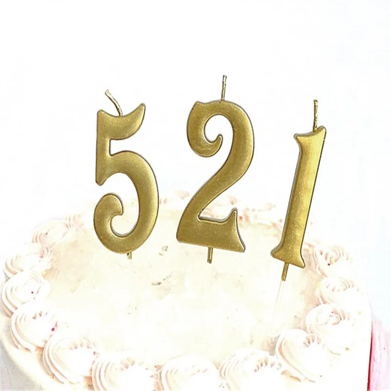 Золотые серебряные розовые цифровые свечи на день рождения Фотофон для детской