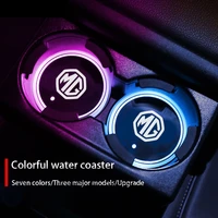7 colors led car cup holder car logo led atmosphere light for mg mg6 zs hs gs 5 gundam 350 parts tf gt 6 auto accessories