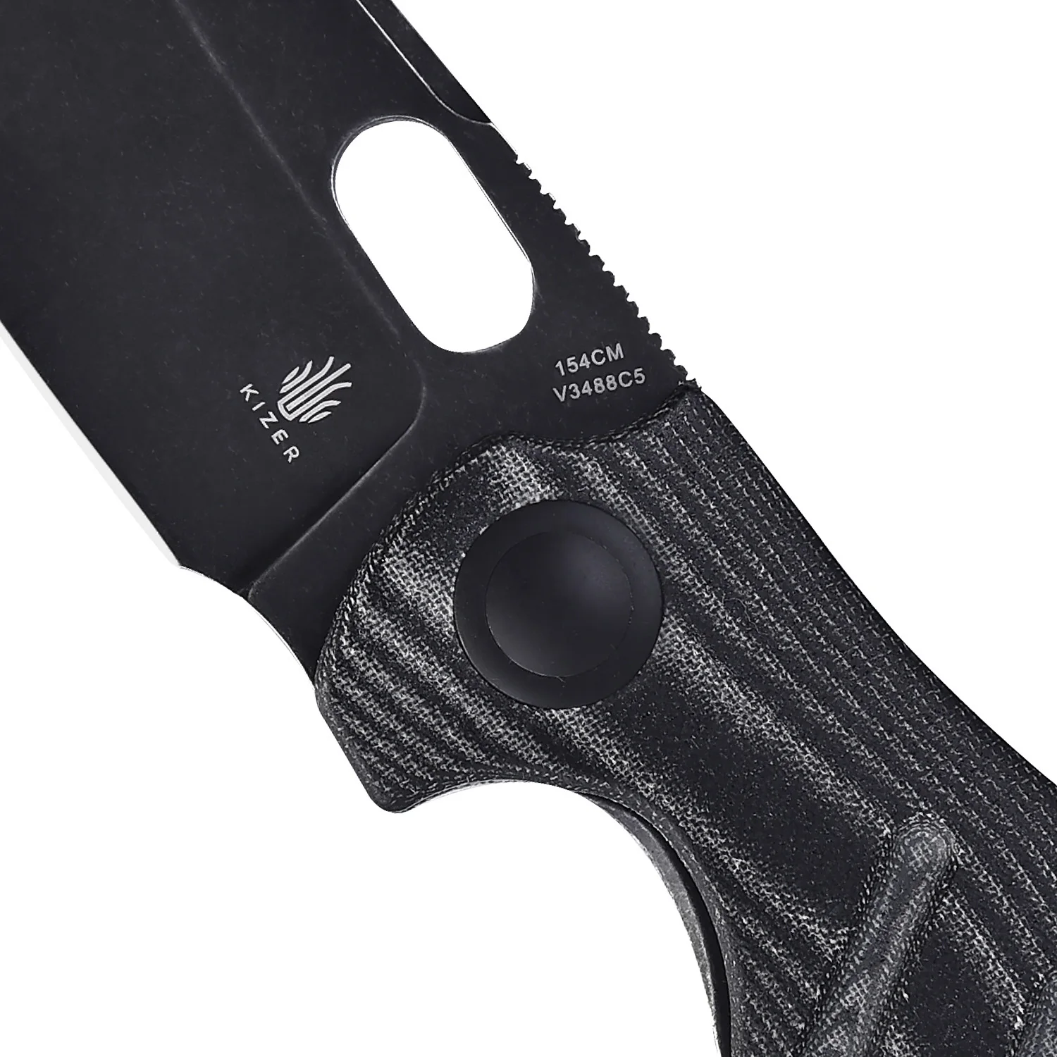 

Kizer Folding Blade Knife V3488C5 C01C Mini 2021 New Black 154CM Blade & Micarta Handle with Thumb Stud Opening EDC Knife