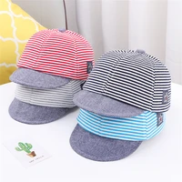spring new childrens hat striped cotton baby duck tongue hat five star label sun visor cap kids hats