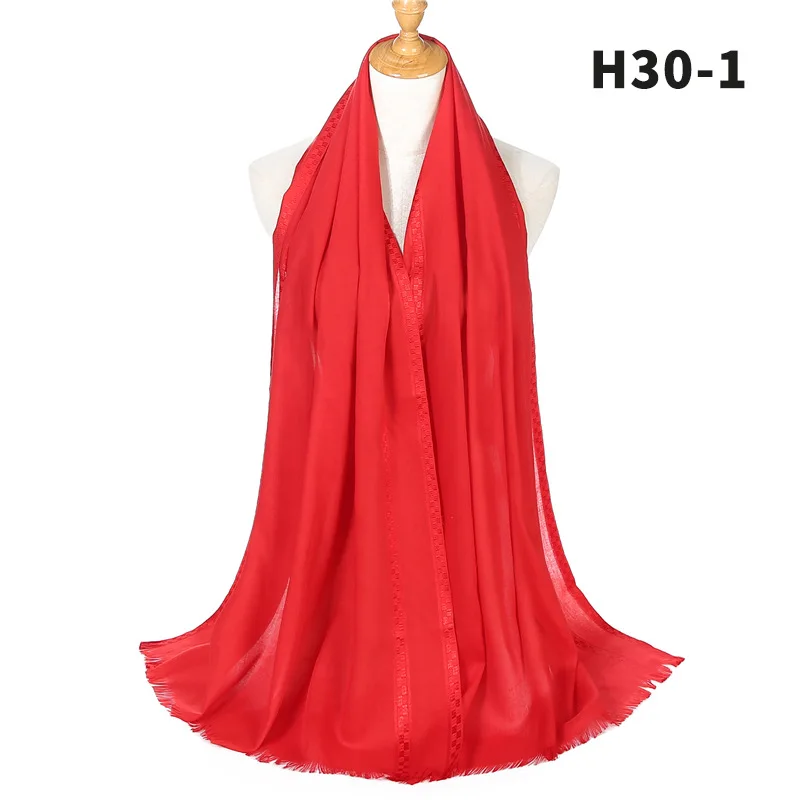 

High Quality Women Oversize Solid Plain Hijab Scarf Shawls Head Wraps Viscose Cashmere Muslim Hijabs Pashmina