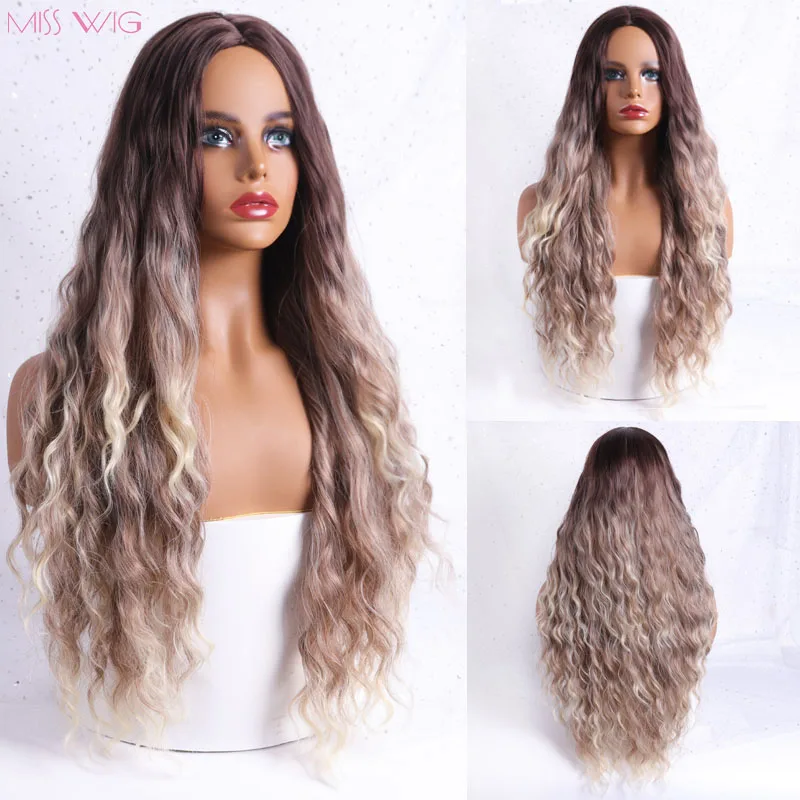 Женские длинные кудрявые парики MISS WIG из синтетических волос