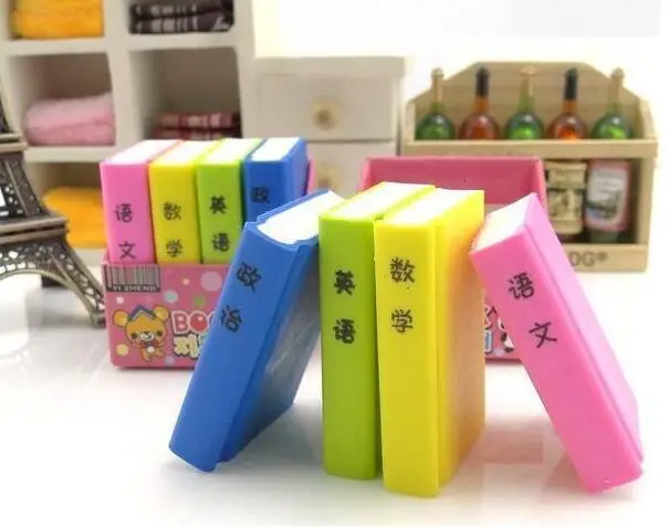 4 шт./лот креативная Корейская Канцелярия ластик gomas de borrar книги стиль Gomme kawaii Ластики для детей резиновые goma de borrar 00620