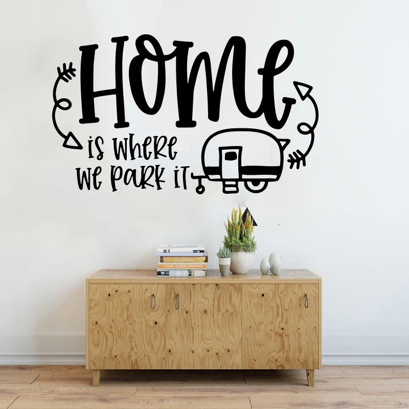 

Путешествия Дом там, где оставить его стены Стикеры кемпинга семейная Цитата Наклейка на стену Детские Спальня Виниловый фон для домашнего ...