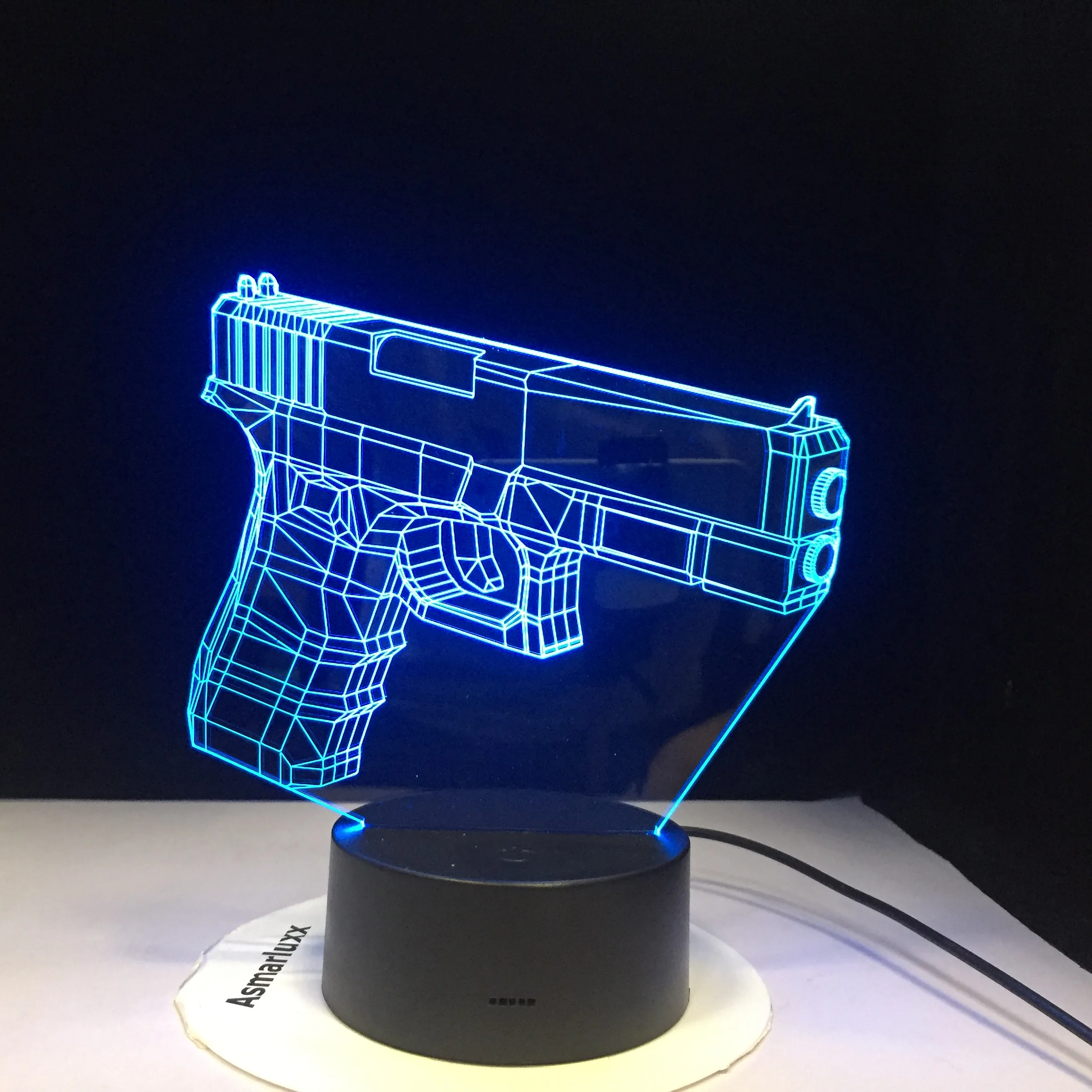 

Infantry Night Light LED 3D Illusion USB Touch Sensor RGBW Child Kids Gift FPS Game Weapon Gun M4 AK 47 Table Lamp desk