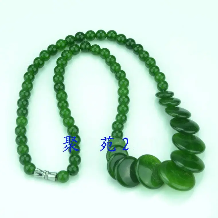 

Красивая Нефритовая искусственная Нефритовая цепочка с зелеными бусинами, подвесное ожерелье с драгоценным камнем, амулет