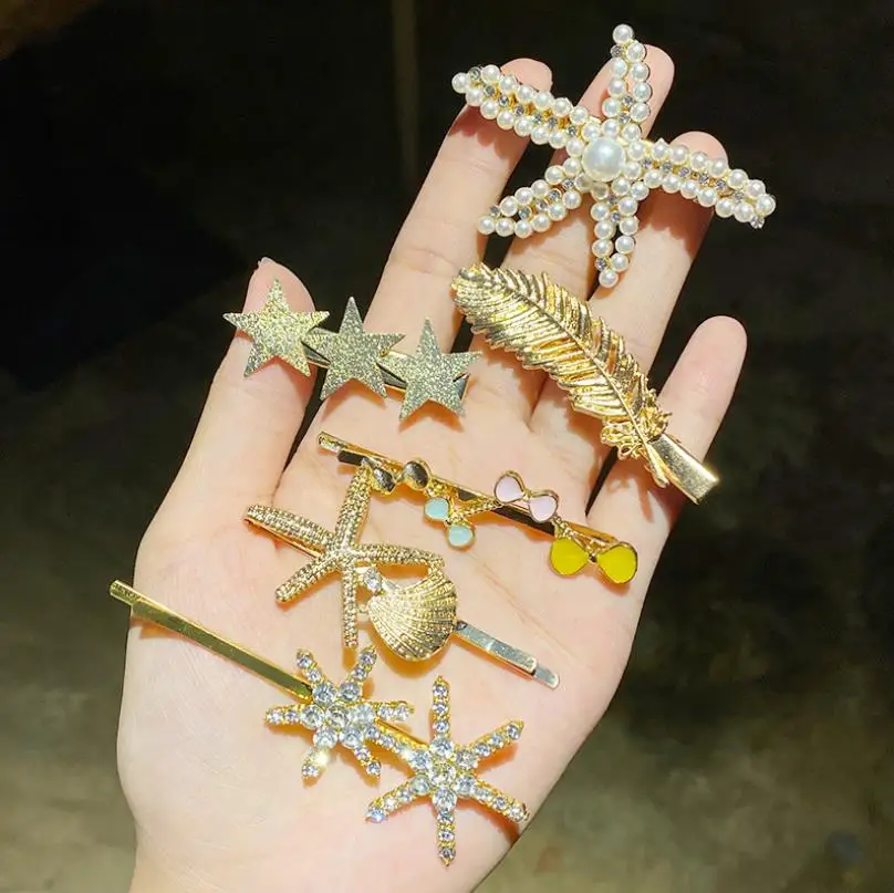 

Заколка для волос женская металлическая с жемчугом, 1 комплект = 3 шт.